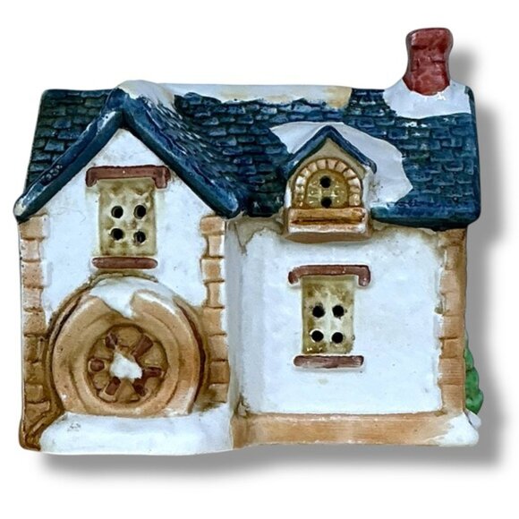Village Grist Mill Holiday Dickens of London Christmas Porcelain House Vintage - Picture 9 of 16